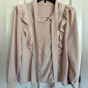 Ruffled Blouse with Lace Trim